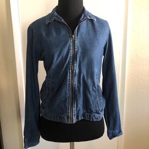 Blue jean zip up jacket